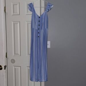 Candies pants jumpsuit striped blue and white. Size XS